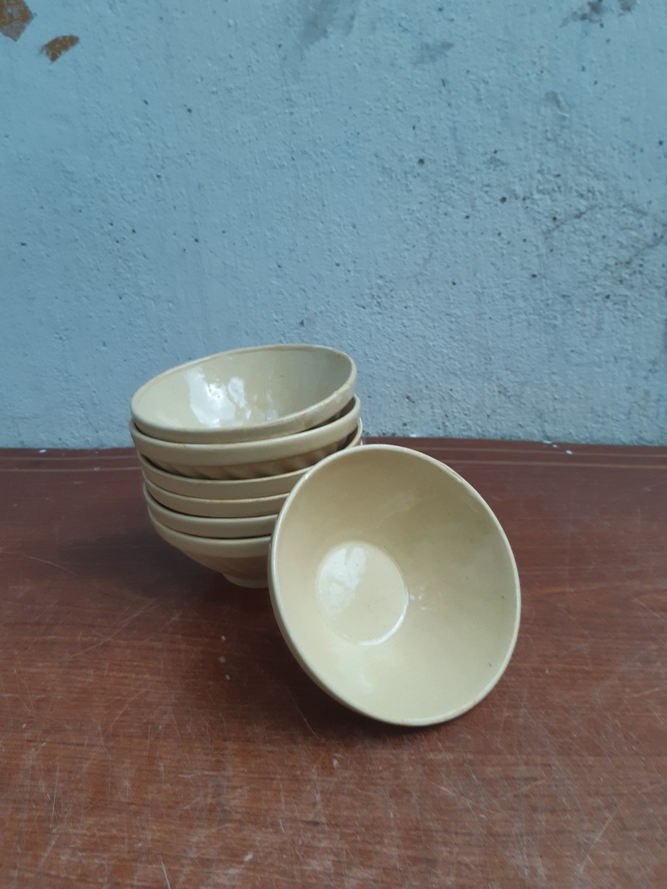 chén kiểu  xưa, chén đá 10 cái ( sành thô )