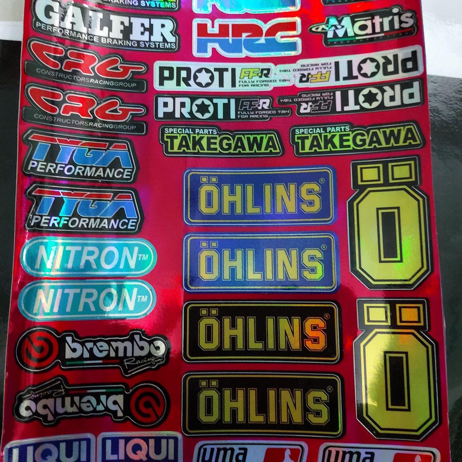 Set tem tấm logo combo Sticker hồng Crom