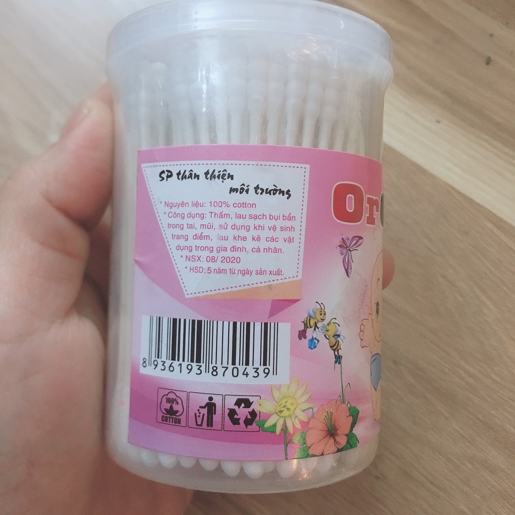 Tăm bông Orchid Cán Gỗ Xuất Hàn 200 Que