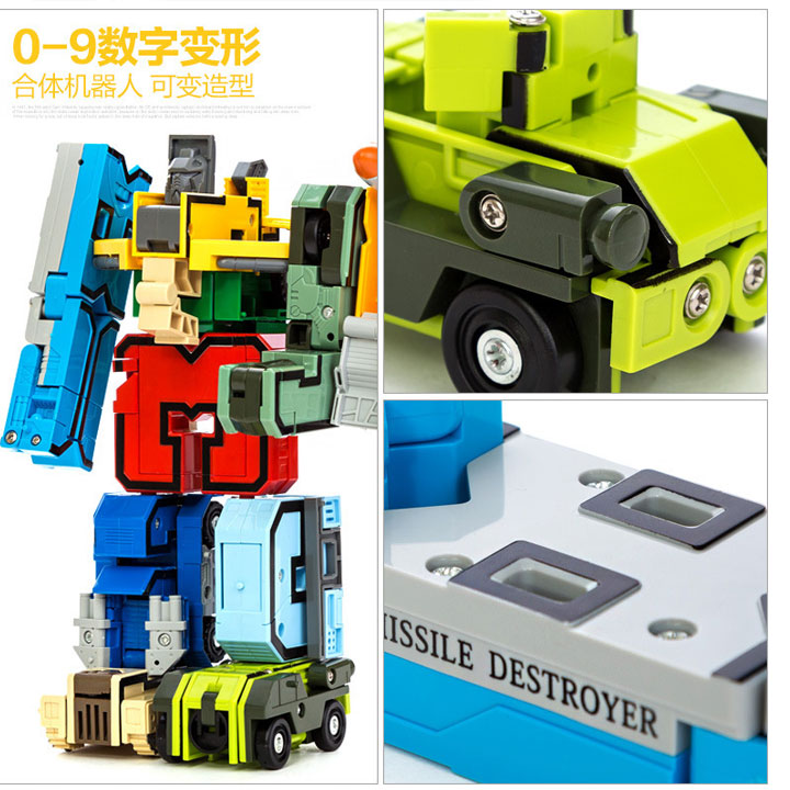 Lắp ráp robot số -  Robot biến hình số 0-9 đồ chơi lắp ráp