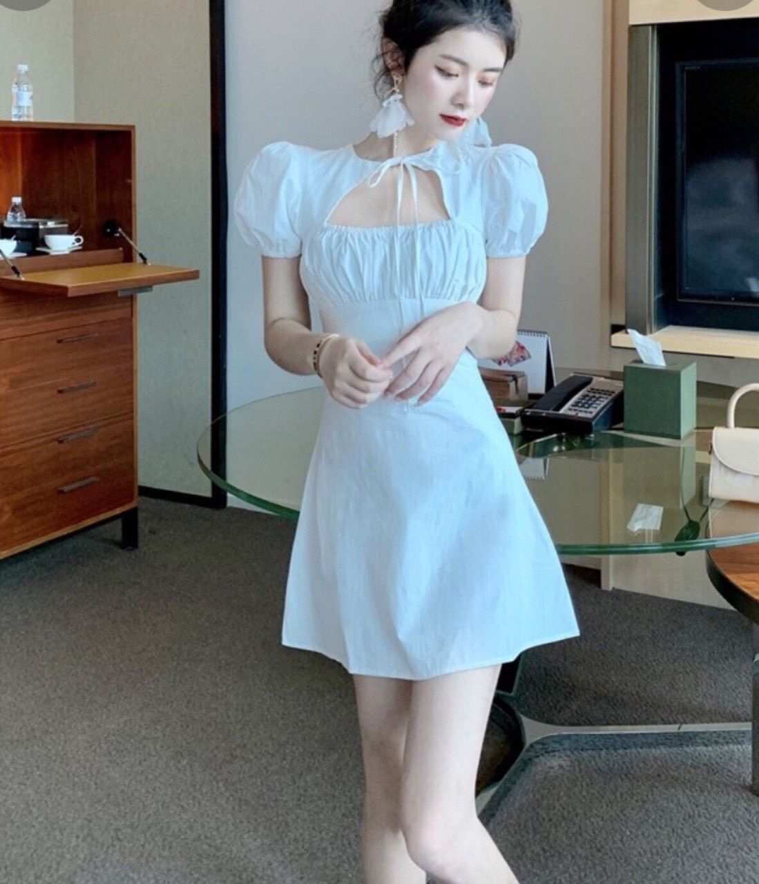 [HCM]Đầm tay phồng hở