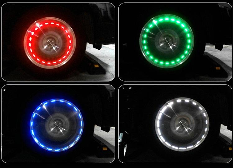 4 Đèn Led Gắn Van Xe Ô Tô Năng Lượng Mặt Trời