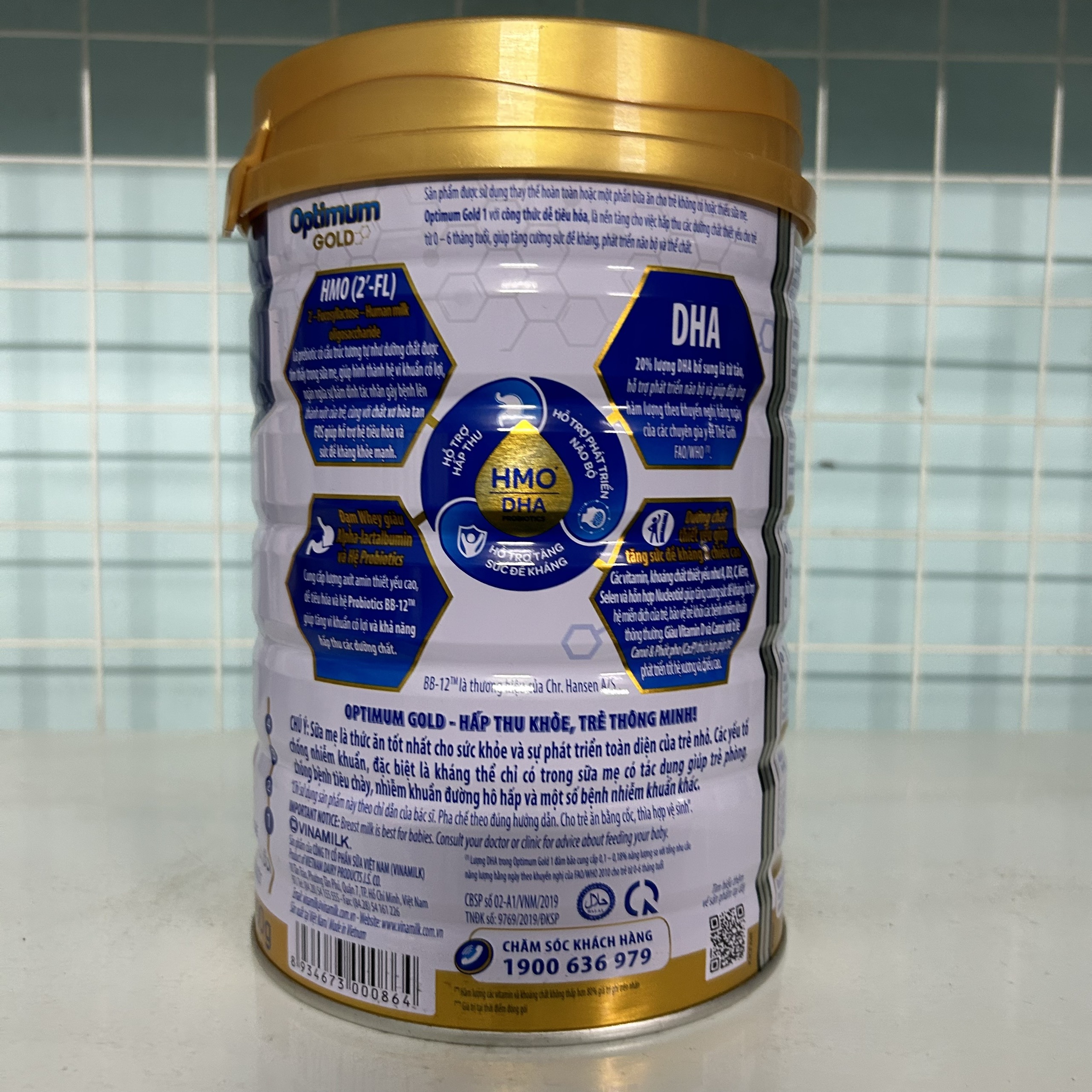 Sữa optimum gold 3 HMO lon 850gr
