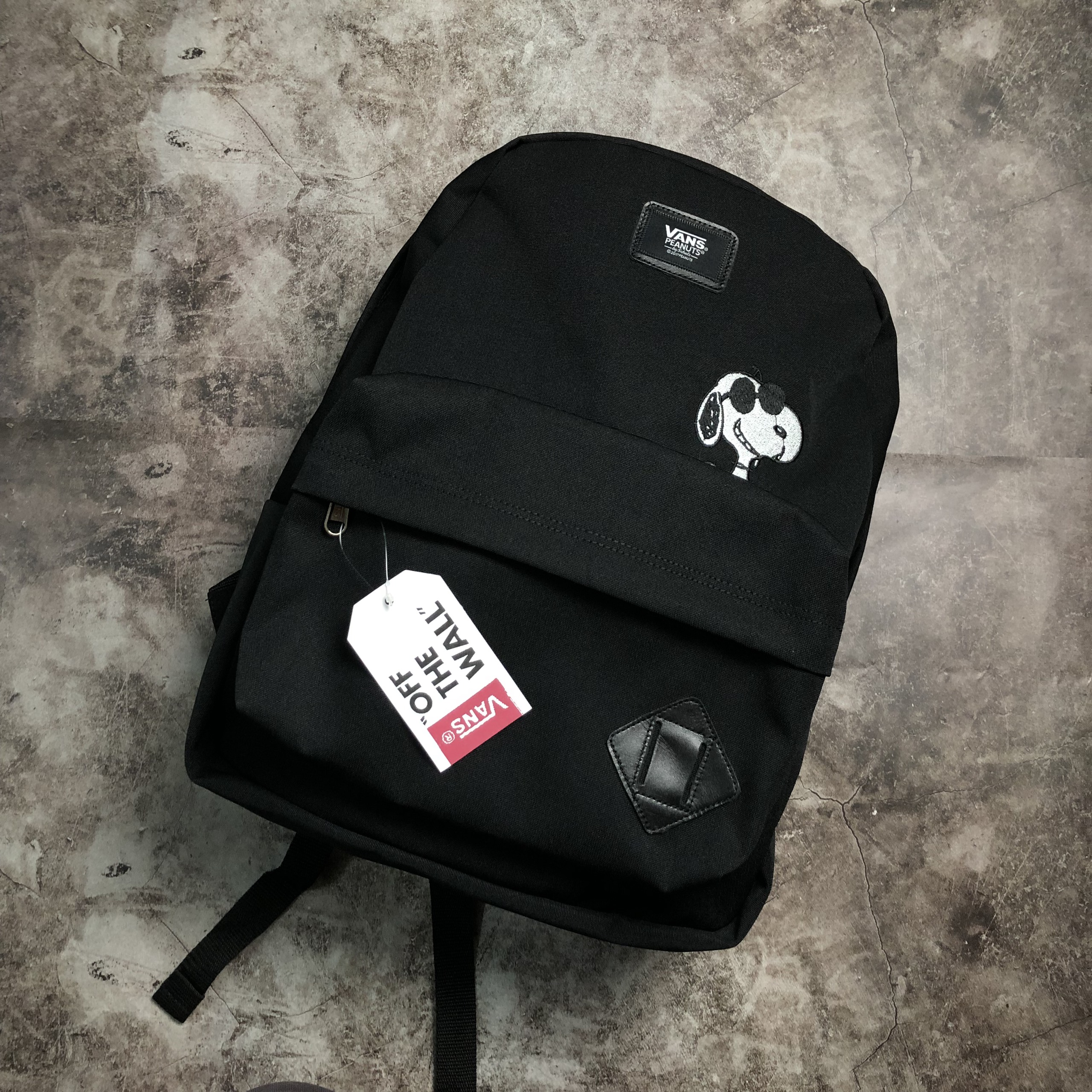 Balo đi học V.A.N.S Snoopy Peanuts – Black ( Hình Chú Cún ) - SB1107A [ ẢNH CHỤP THẬT ]
