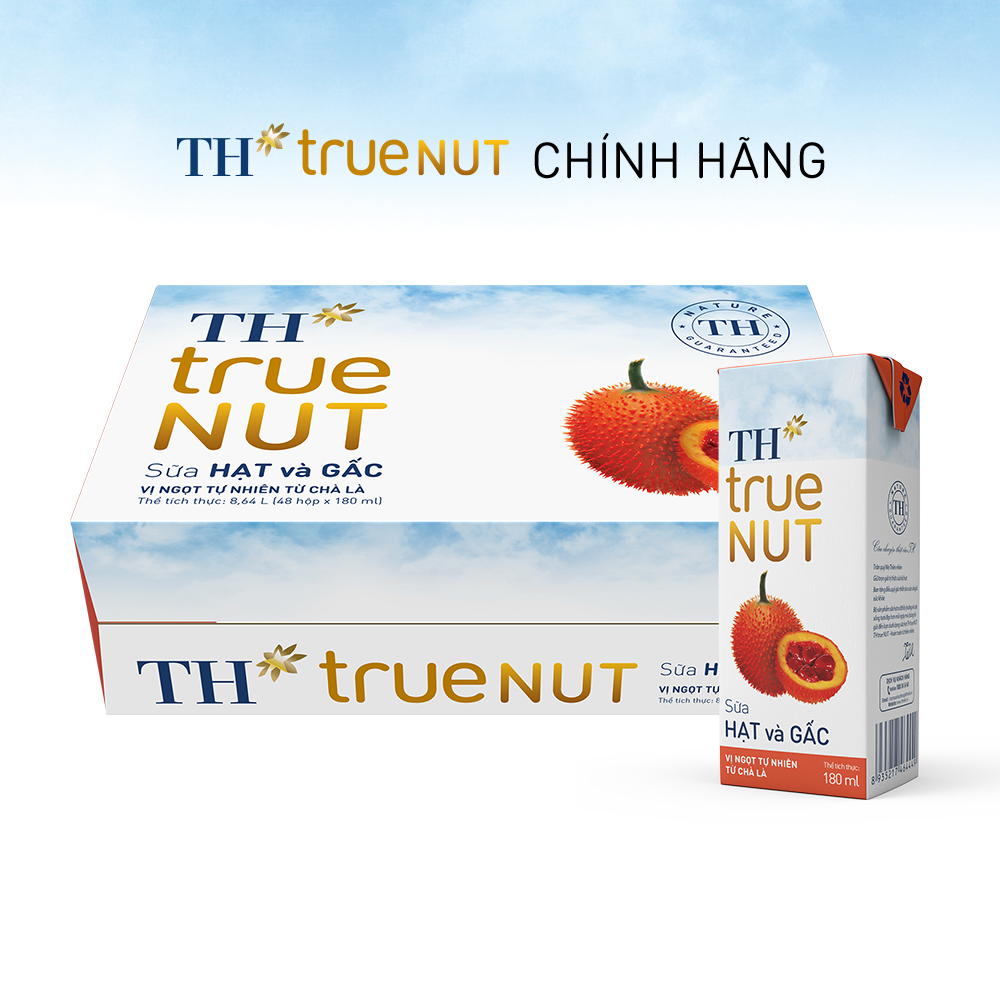 Thùng 48 hộp sữa hạt và gấc TH true NUT 180 ml (180 ml x 48)