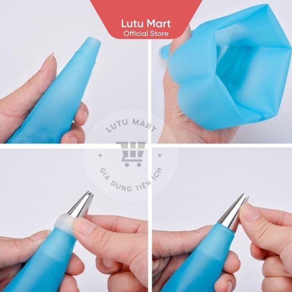 Bộ Đui 6 Chiếc Kèm Chốt + Túi Bắt Kem Silicon -  Lutu Mart