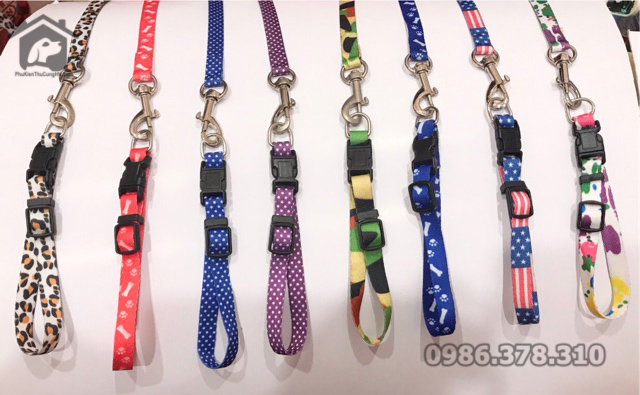 Dây dắt kèm vòng cổ 1 lớp 1cm cho thú cưng