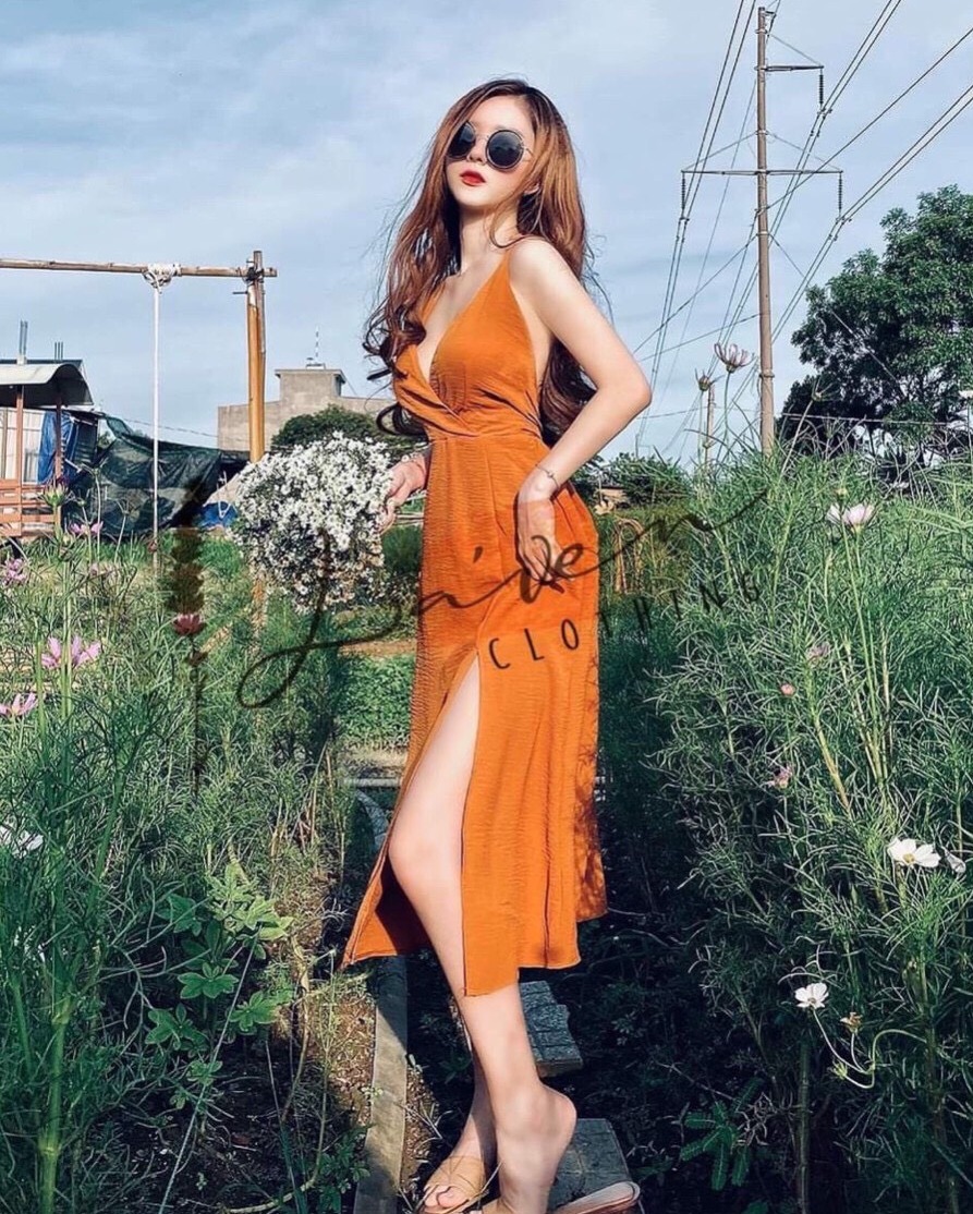 ĐẦM NỮ MAXI CỘT NƠ LƯNG 2 DÂY CÓ MÚT ĐI BIỂN SIỂU ĐẸP THỜI TRANG THIẾT KẾ LANCHI CD80