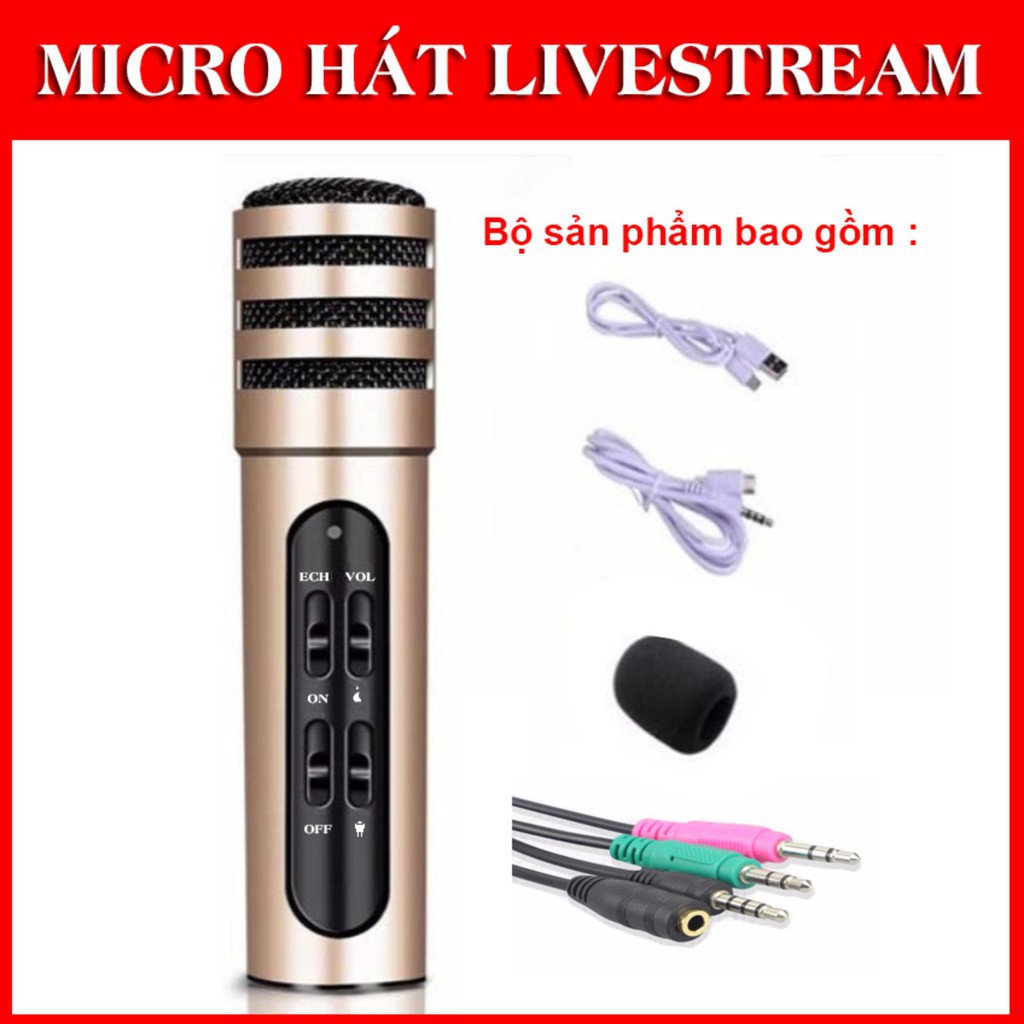 Mic Thu Âm Chuyên Nghiệp Cao Cấp C7,  Micro Thu Âm Karaoke Live Stream Bản Nâng Cấp. Mic Thu Âm Loại Xịn Chất Lượng Cao Cho Điện Thoại, Máy Tính, Livestream Online Cực Hay.