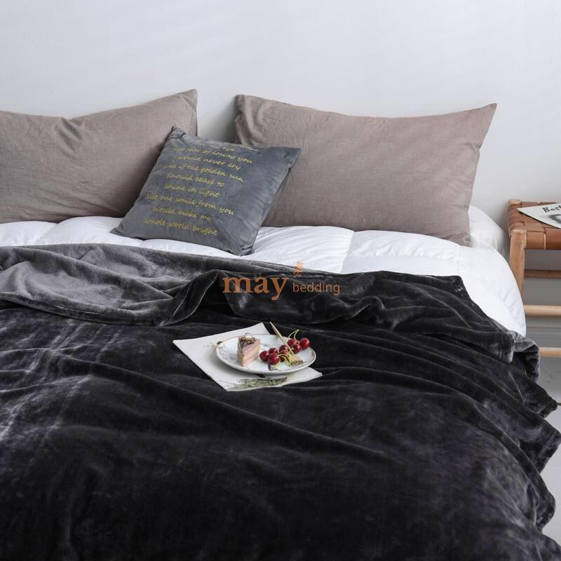 Chăn lông thỏ Muji BLANKET Trơn Màu Lông Chuột
