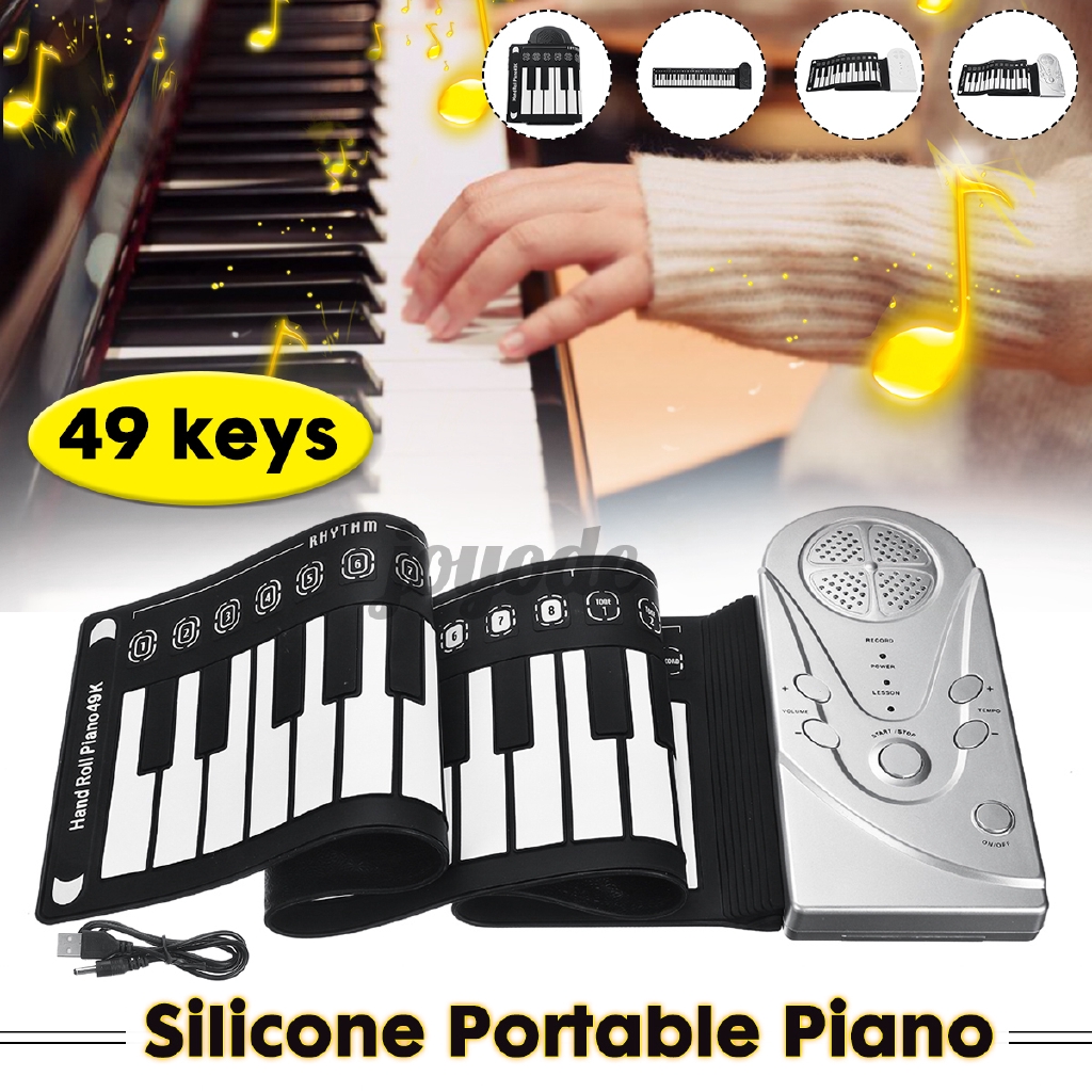 Đàn piano cho bé - đàn piano điện tử bàn phím cuộn dẻo 49 keys mẫu mới các phím siêu mềm dẻo phím nhạy có độ bền cao