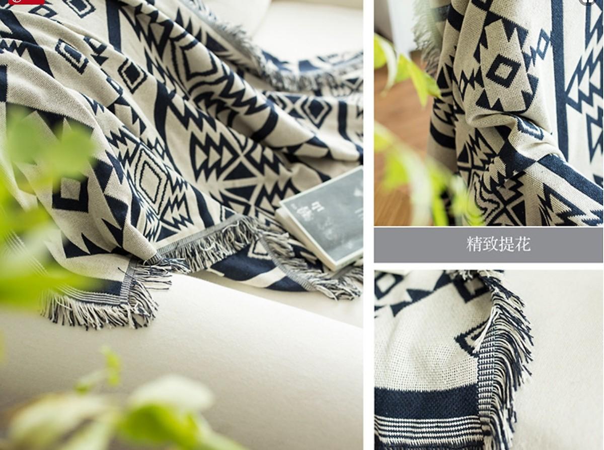 THẢM VINTAGE, THẢM THỔ CẨM TRẮNG ĐEN NHẬP KHẨU