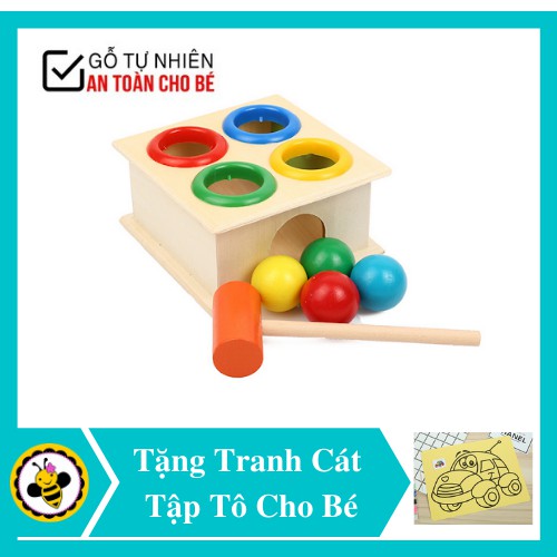 Đồ Chơi Đập Bóng Gỗ Cho Bé, Đồ Chơi Gỗ Thông Minh