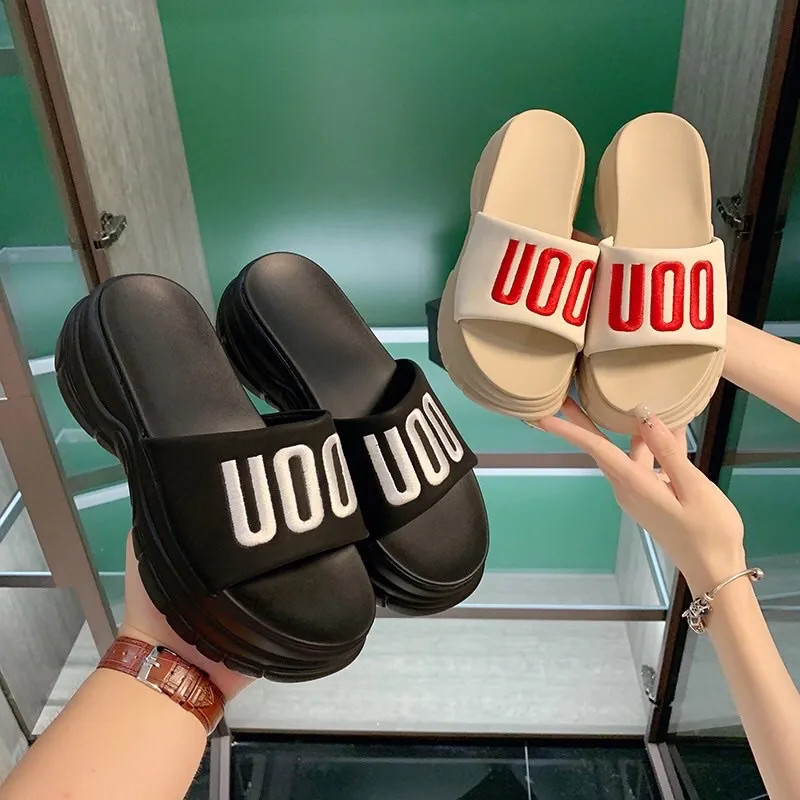 Dép nữ độn 5cm UOO da mềm thời trang siêu xinh
