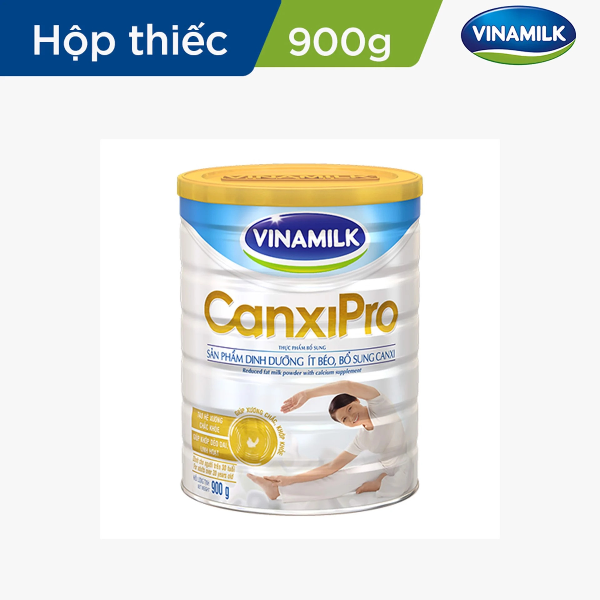 (HSD T10-2027) (Mẫu Mới) Sữa Bột Vinamilk Canxi Pro - Hộp 900g.