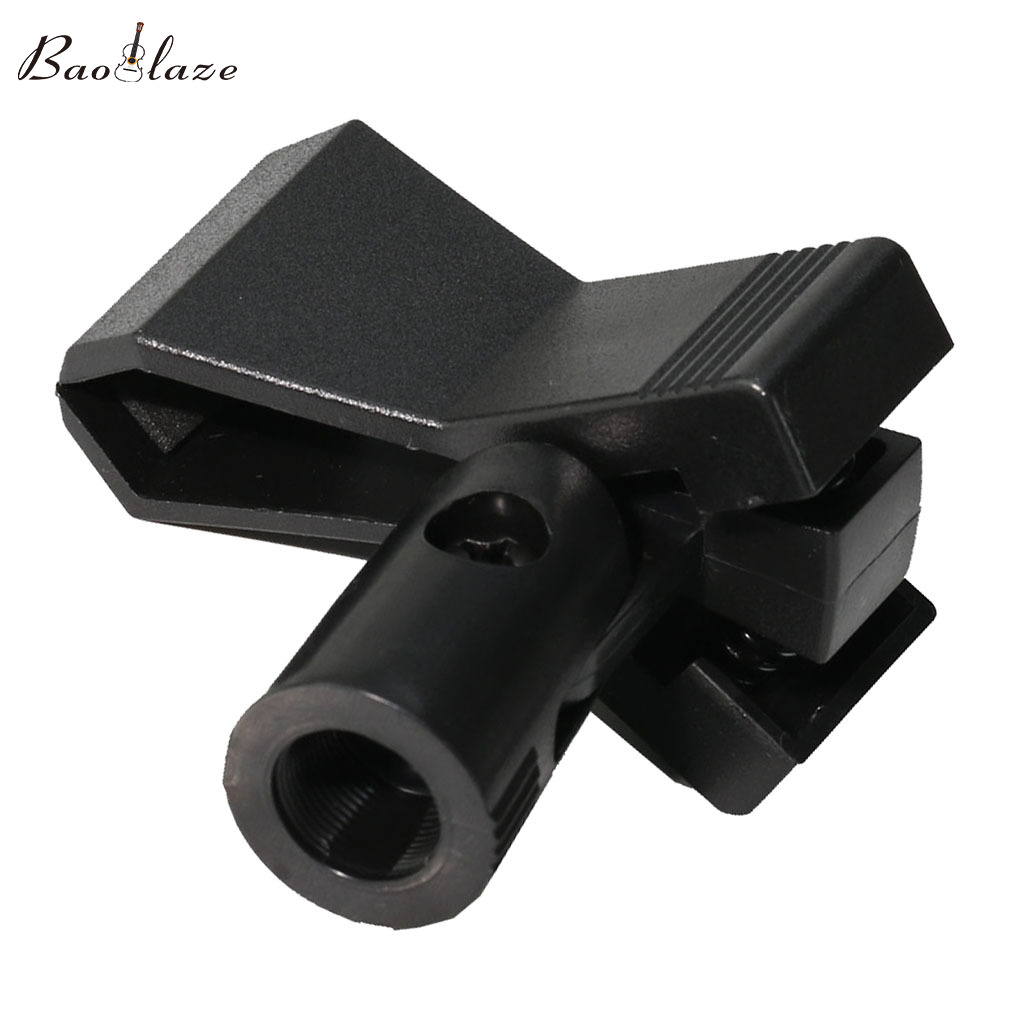 Baoblaze Durable Microphone Clip Mic Clamp Clip Holder Stand Accessory Black