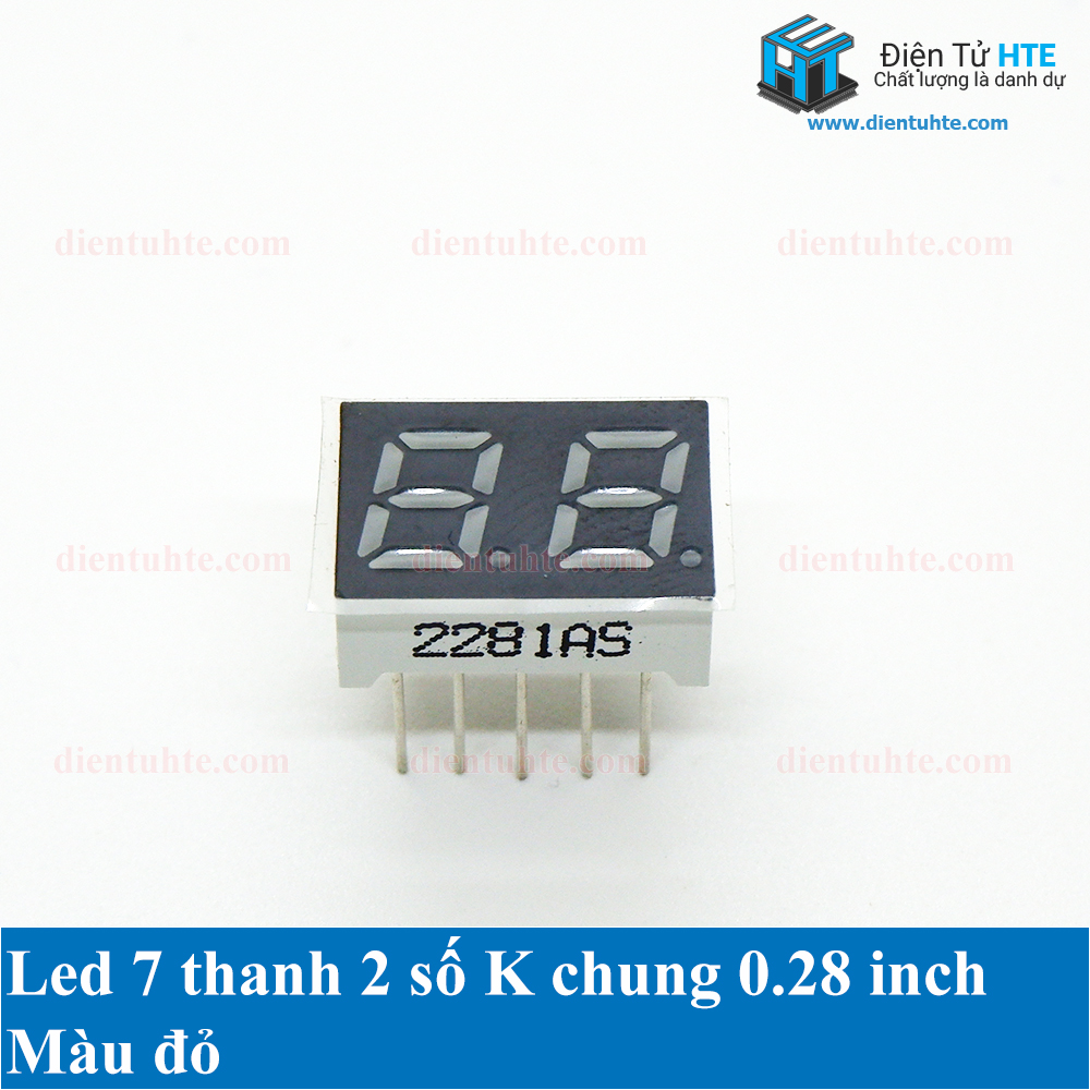 Bộ 2 Led 7 thanh 2 số K chung 0.28 inch (có nhiều màu)