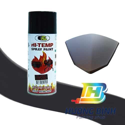 Sơn xịt chịu nhiệt Bosny Hi - Temp (600 độ C)(có nhiều màu sắc lựa chọn: đen bóng, đen mờ, bạc, bạc nhũ)