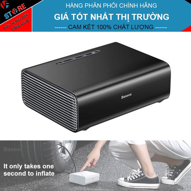 Máy bơm lốp xe hơi Mini Baseus Smart Inflator Pump (120W, DC 12V, Intelligent Tire Inflator Car Portable Air Compressor Pump)