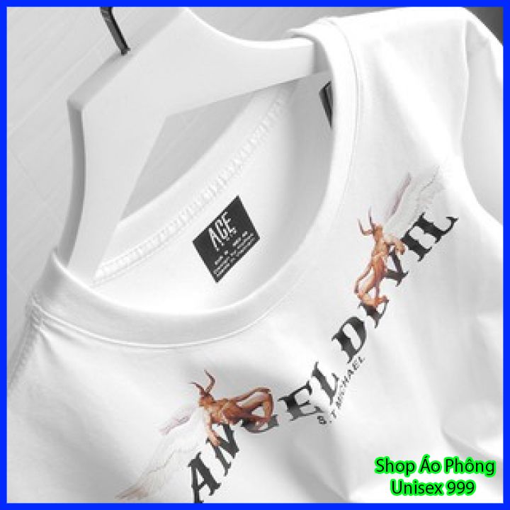 Áo Thun ANGEL DEVIL UNISEX Nam Nữ Cotton Co Giãn 4 Chiều