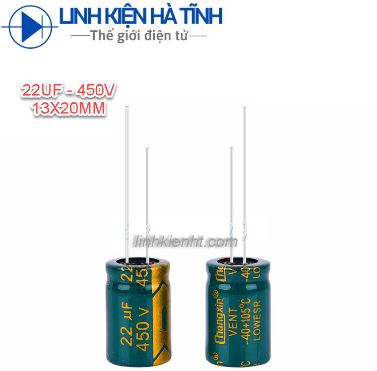 5 con tụ hóa 22uf 450v 13x20mm loại tốt