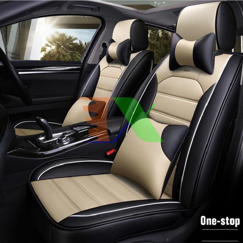 Shirt automobile seat, car seat, leather upholstery car seat A30 (5 Seat + 4 pillow) black-beige