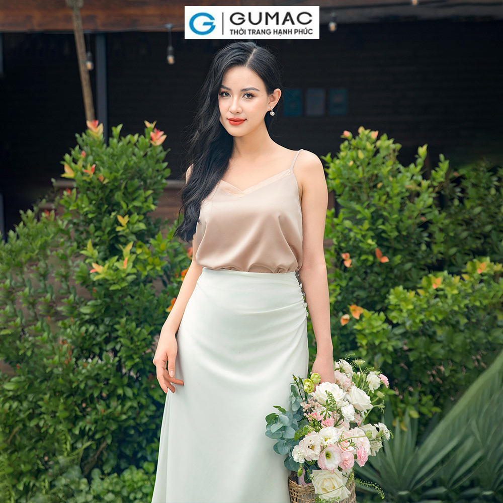 Áo hai dây phối vải ad11072 thời trang gumac