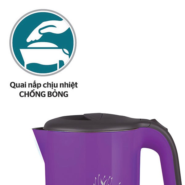 Ấm siêu tốc inox 2 lớp SUNHOUSE SHD1383P (Tím)