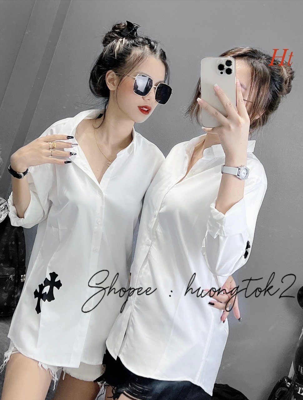 áo sơ mi chữ thập chất thô lụa HÓT HÓT HÓT