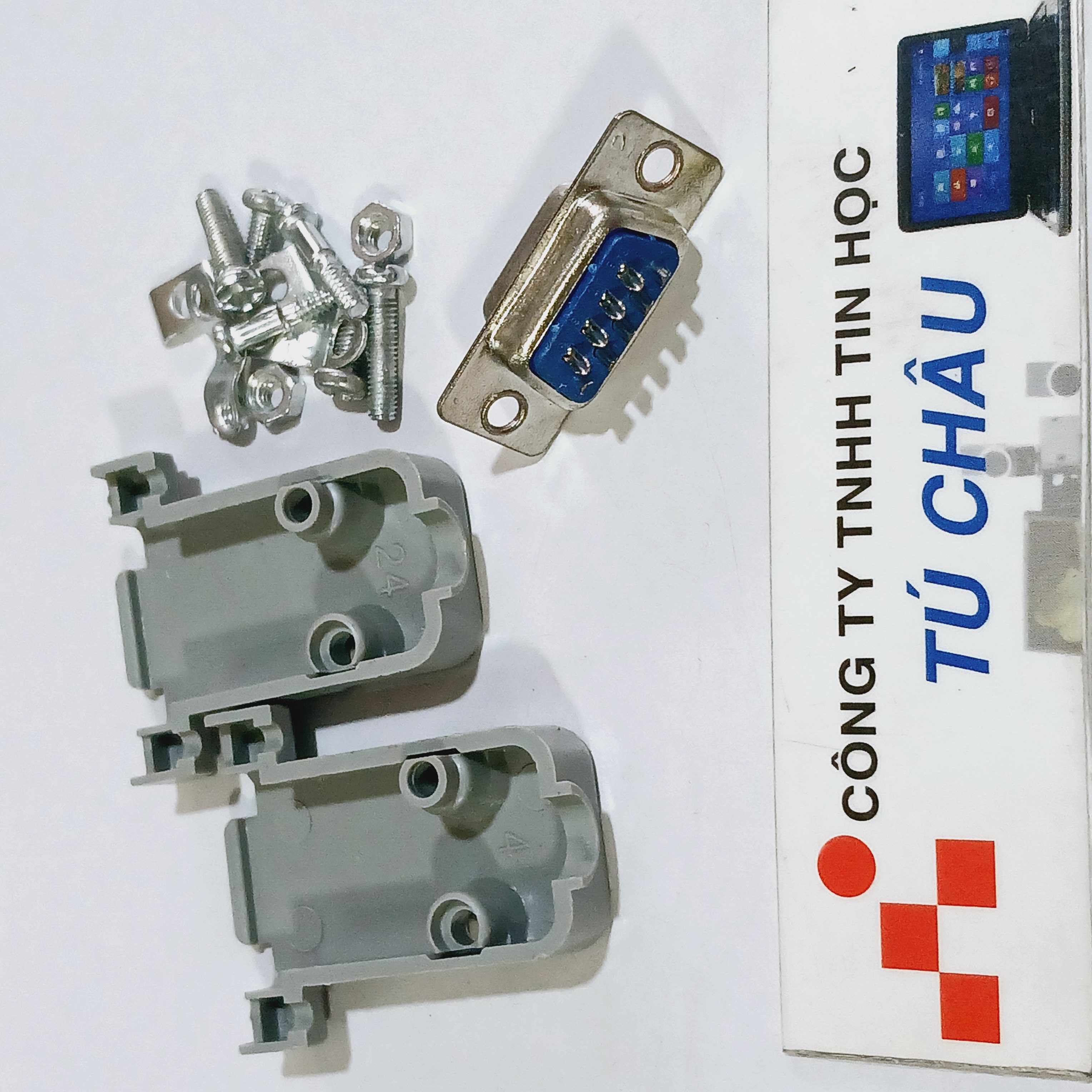 9-Pin Female Com Connector (Db9F - 9m Female) (Including Plastic Cover) / Com 9 Soldering Head (Db9)