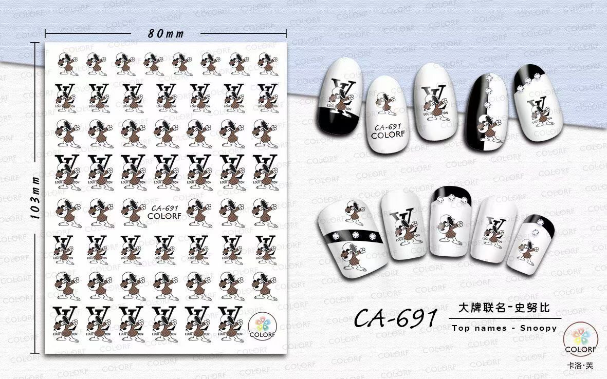 sticker dán móng tay chủ đề thương hiệu 1
