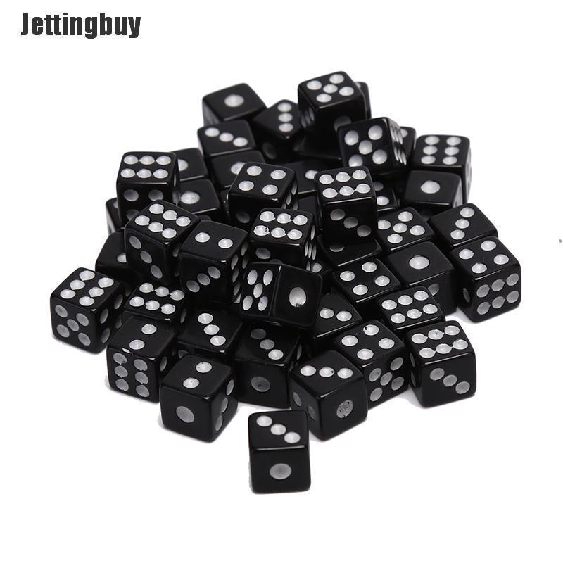 Jettingbuy 50pcs Dices Gaming Dice Standard Six Sided Dice Birthday Parties Board Game