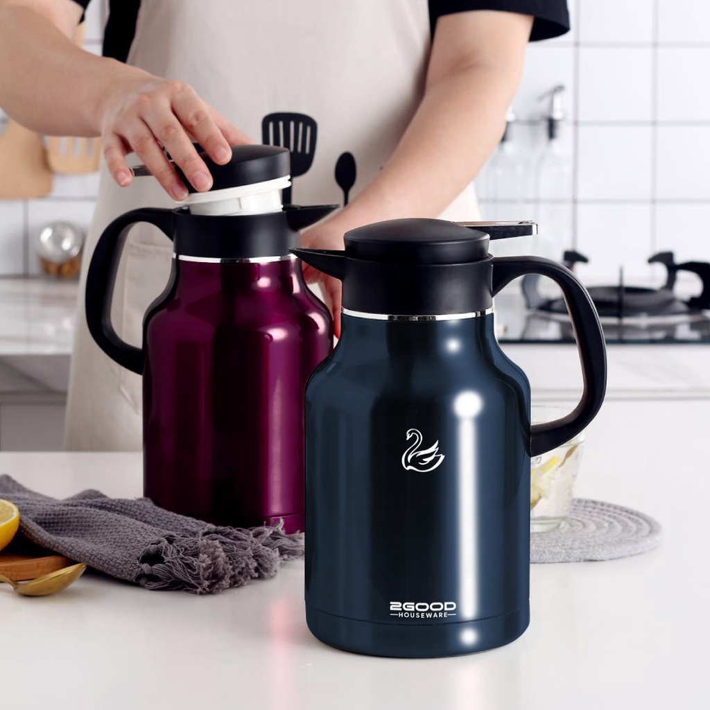 Phích Pha Trà Bình Giữ Nhiệt 2GOOD FLASK B16 (1.8L) (Giữ nhiệt 24h, chống vỡ, thiết kế đẹp, màu sắc đẹp) - Befoyo