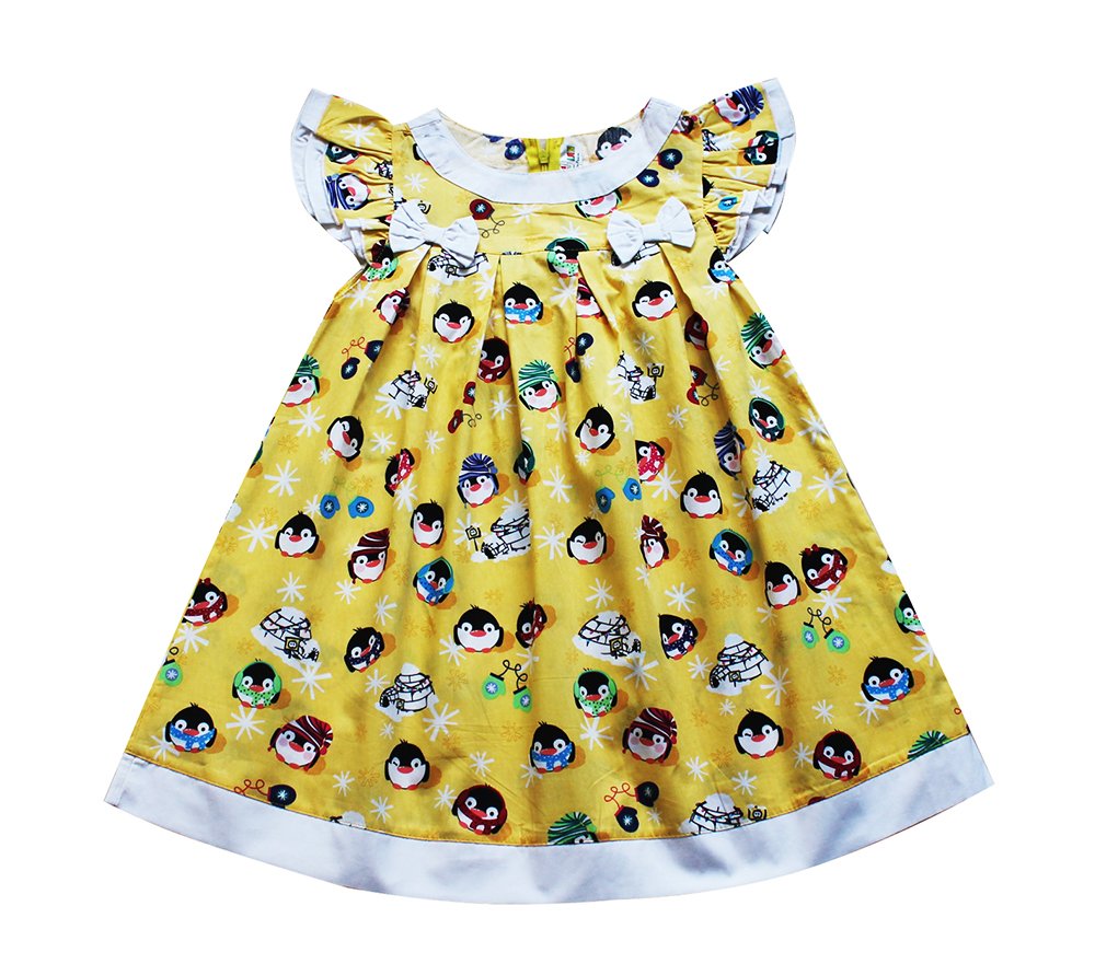 Đầm xòe cotton bé gái 2-7 tuổi DBG082 (Xanh Lá)