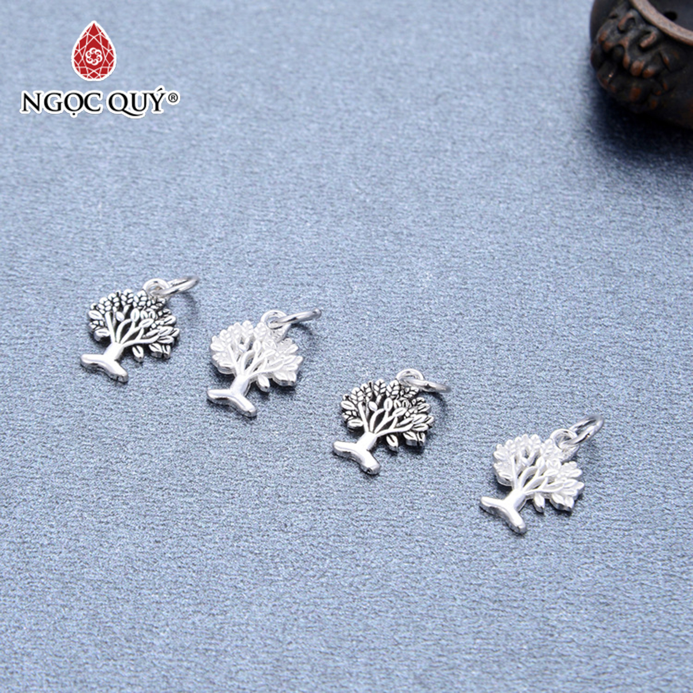 [HCM]Charm bạc hình cây treo - Ngọc Qúy Gemstones
