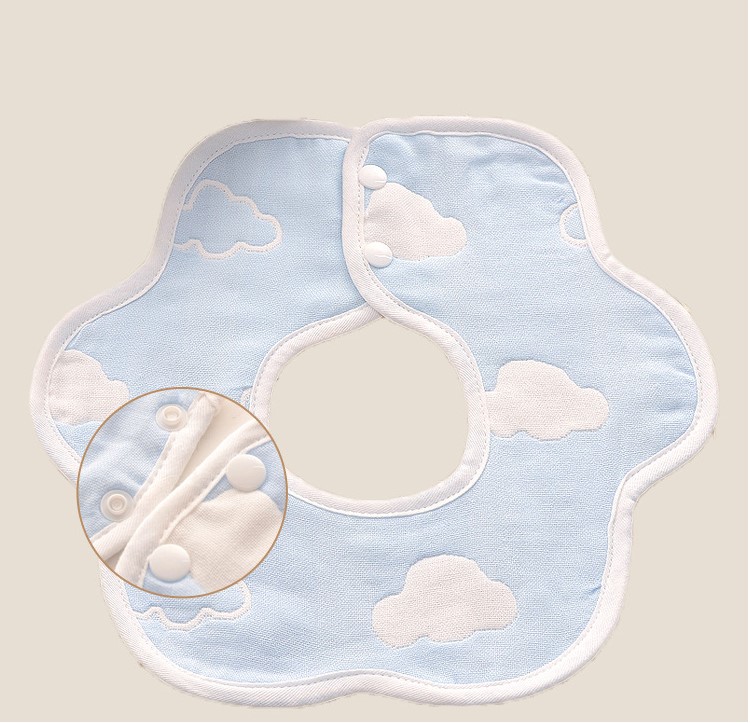 Feeding bibs miles, Pinafore for baby 2 face 6 layer cotton super absorbent