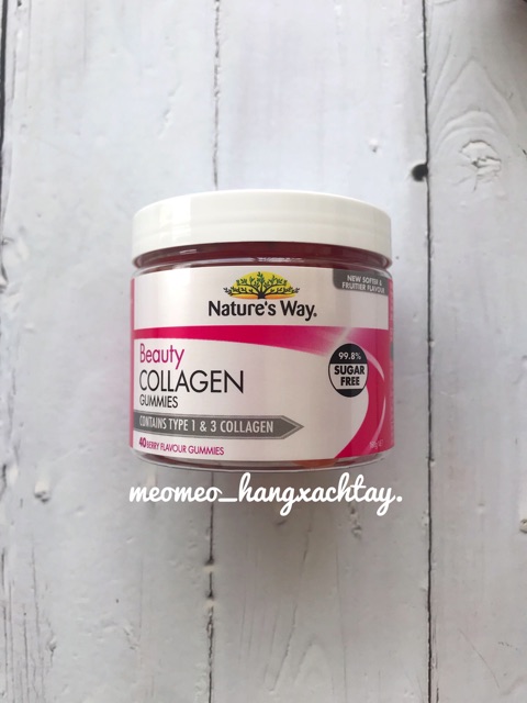 Collagen dạng kẹo dẻo Nature’s Way Collane gummies Úc(Hồng trước 40 tuổi)