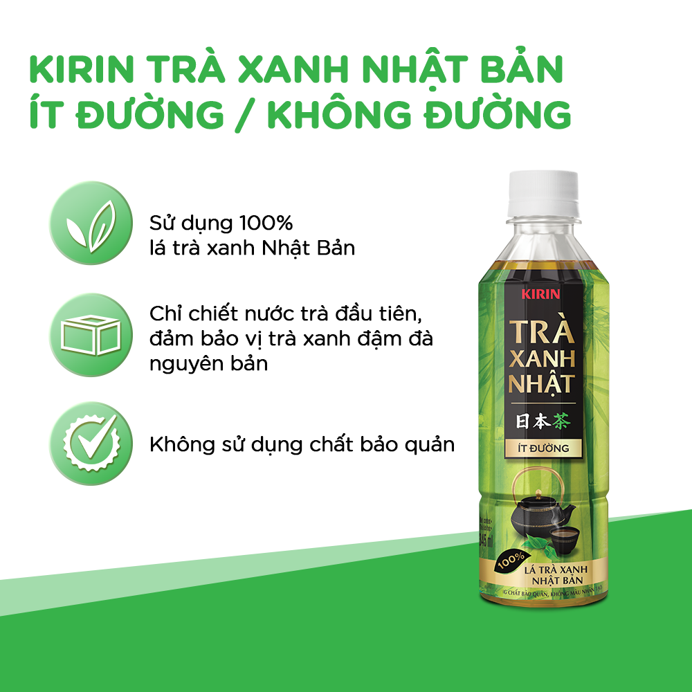 [Duy nhất 25.02 - 28.02]  [Giao hàng Hồ Chí Minh] 1 Thùng - Trà Xanh Nhật KIRIN Ít Đường 345ml