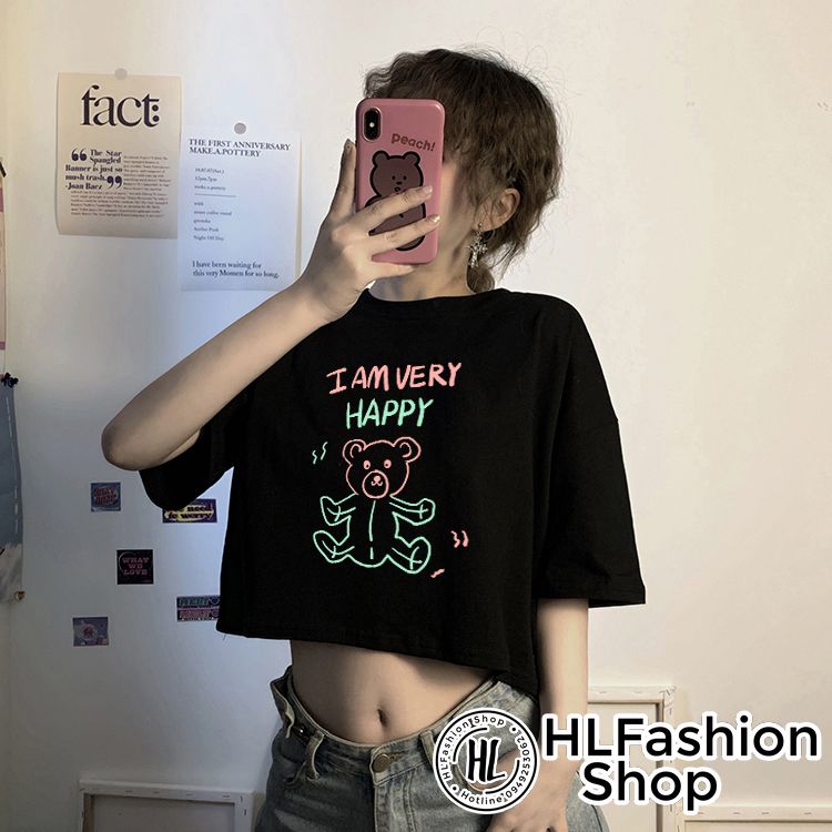 Áo baby tee Im very happy áo thun nữ HLF