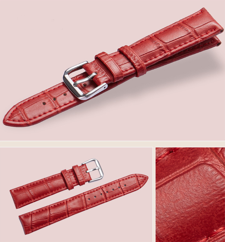 Dây da đồng hồ nam nữ, da bê đủ size 12-24mm