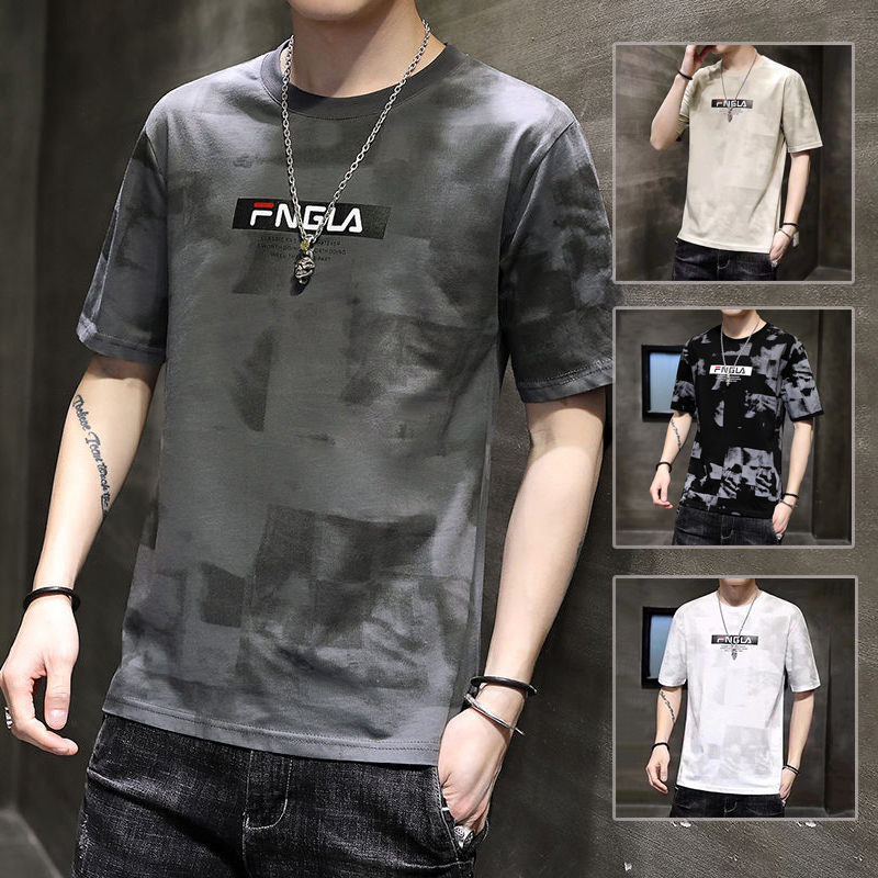 [ Deal Độc Quyền ] Áo Thun Nam Ngắn Tay Cổ Tròn Họa Tiết Chữ FNGLA Phối Màu Gradient Độc Đáo Phong Cách Trẻ Trung Cá Tính Sành Điệu NTD MEN TOP 204