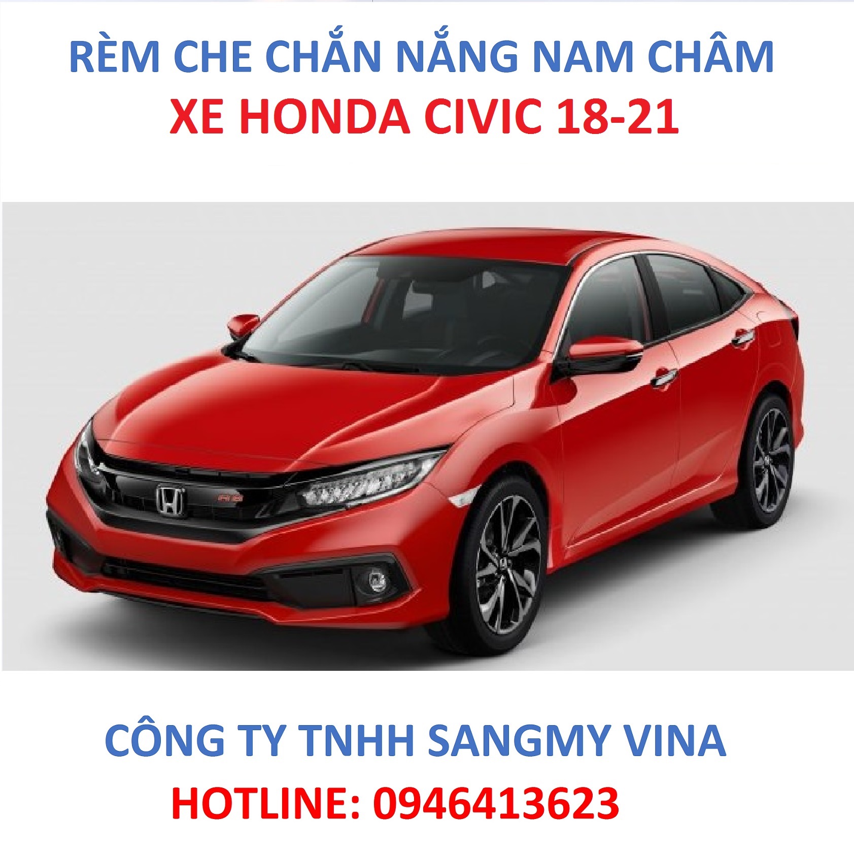 RÈM CHE NẮNG NAM CHÂM HONDA CIVIC 2018-2021