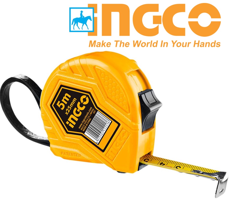 5 mét Thước cuộn thép nền vàng INGCO HSMT08352