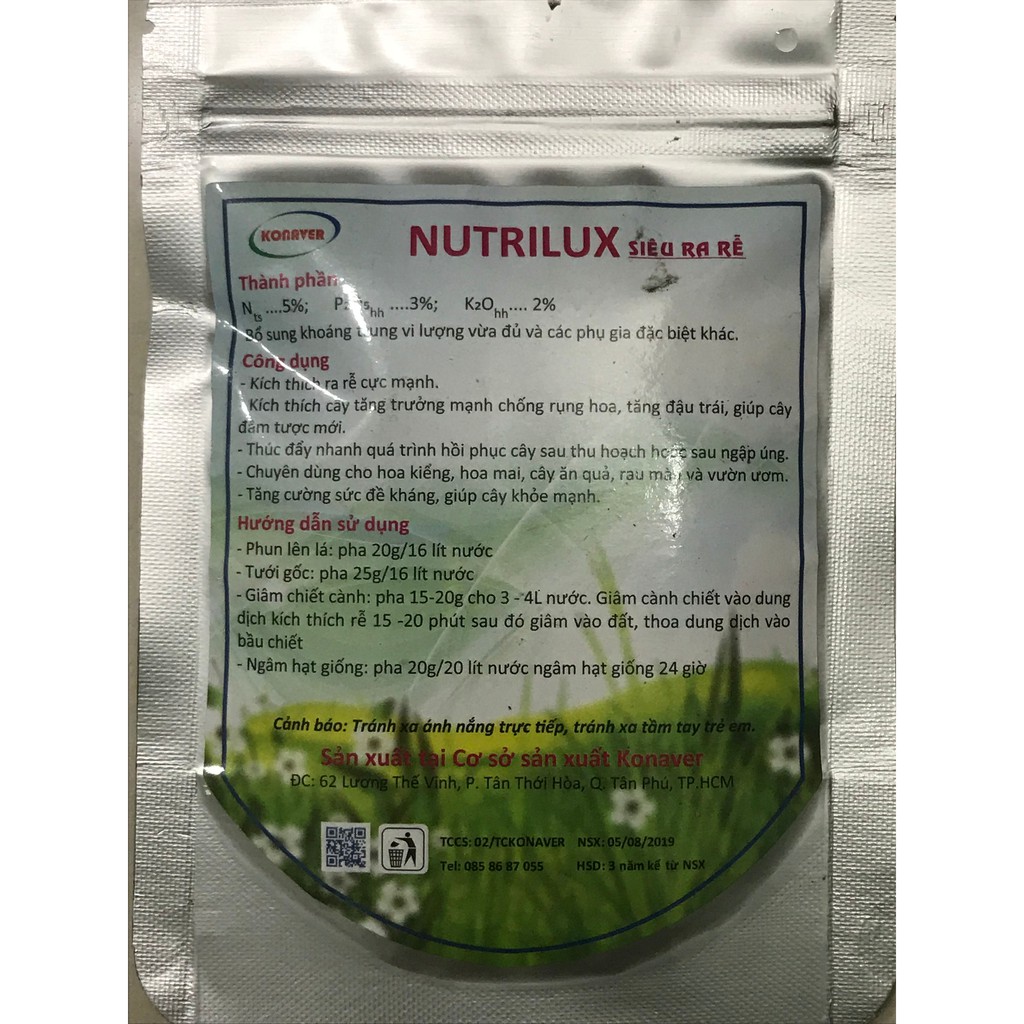 Phân Bón Lá Cao Cấp Nutrilux Siêu Ra Rễ Gói 100G
