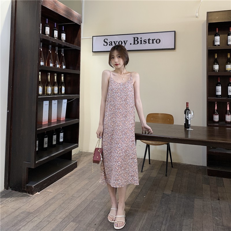VÁY 2 DÂY HOA NHÍ ĐI BIỂN