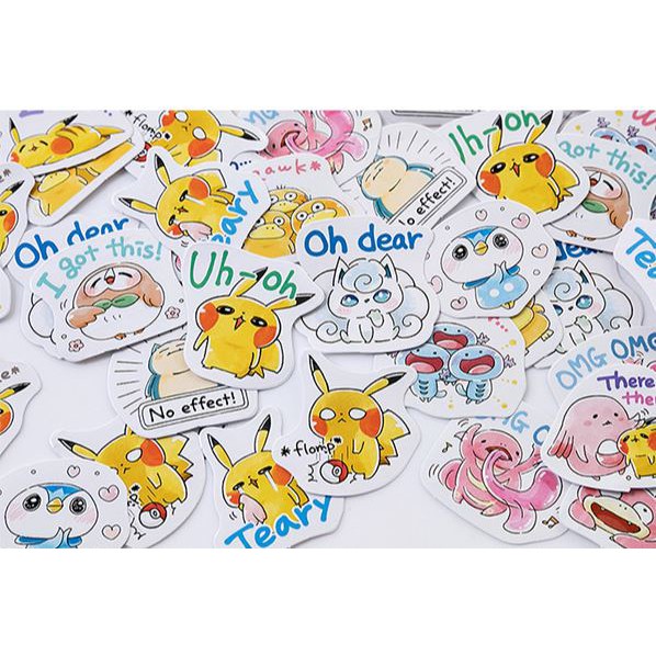 Bộ 45 sticker ngộ nghĩnh dán trang trí e40