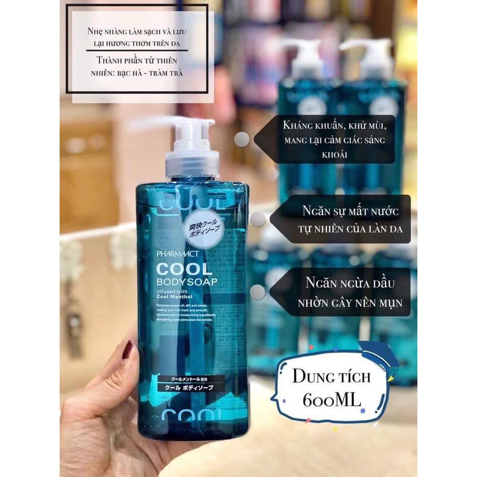 Sữa Tắm Pharmaact Cool 600ml - HÀNG NHẬT NỘI ĐỊA