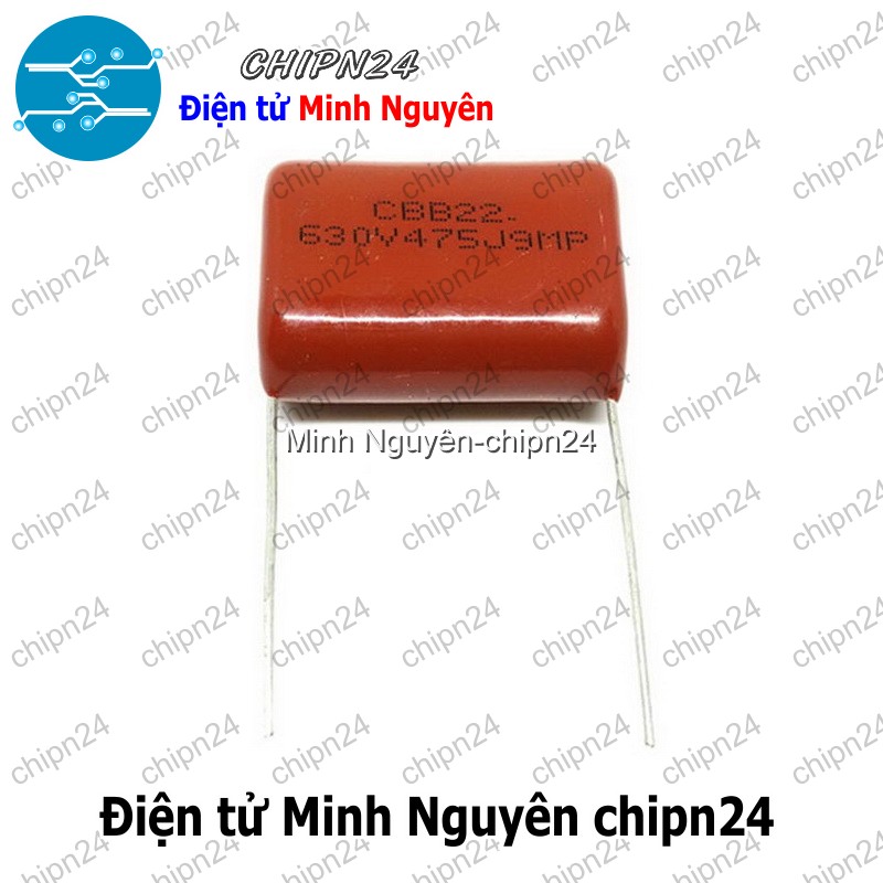 [2 con] (F233) Tụ CBB 630V 475J P=25mm (475 4.7uF) - HH004925