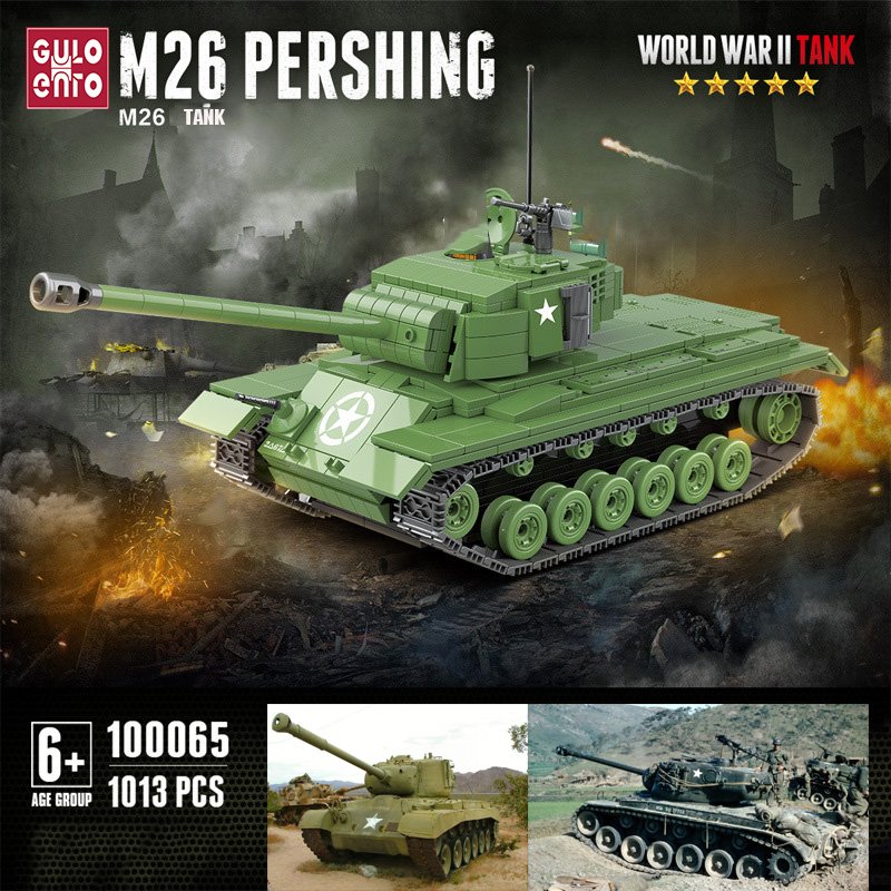 Đồ chơi lắp ráp mô hình quan guan 100065 world war ii tank xe tank m26 pershing của mỹ