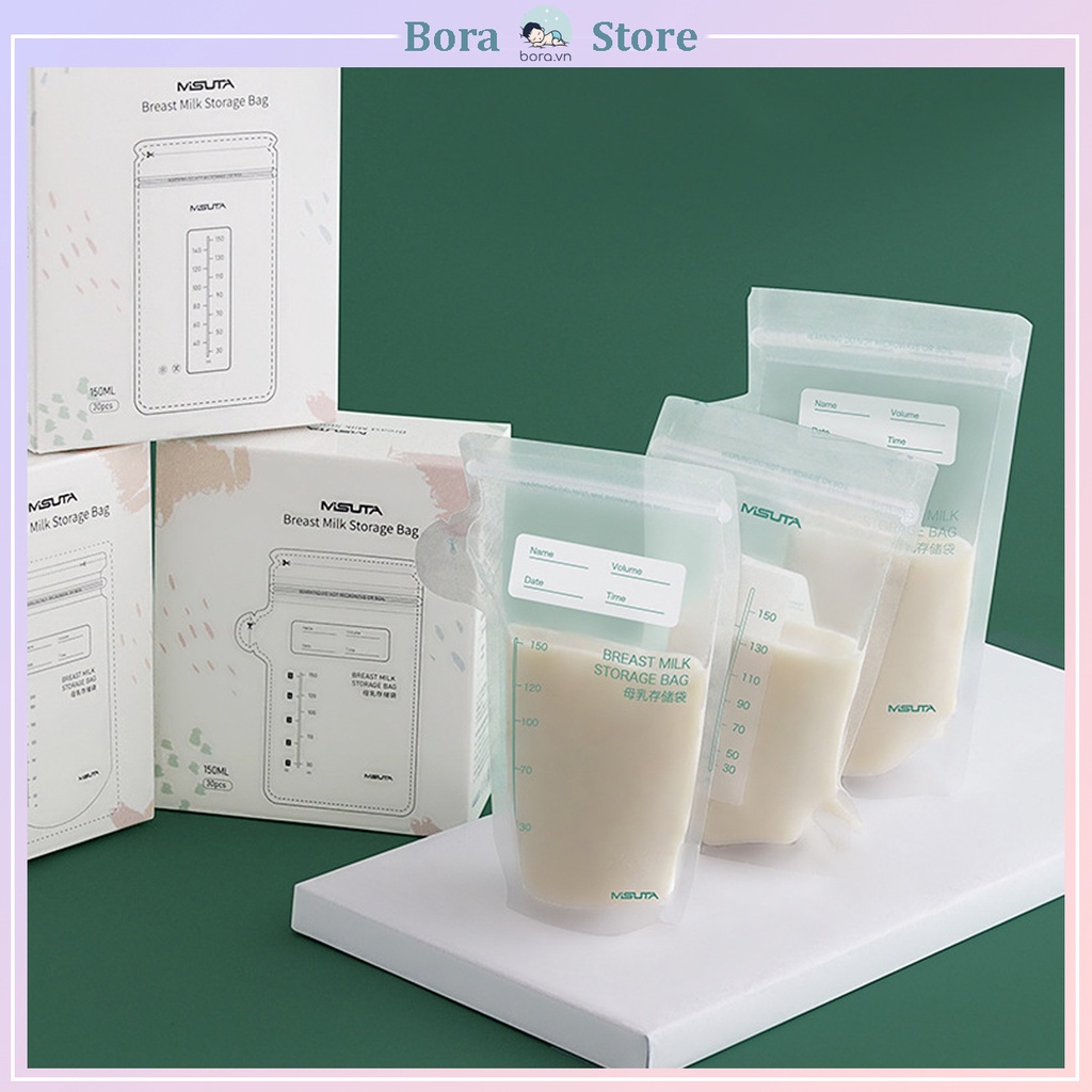 Túi trữ sữa Misuta 150ml 200ml, hộp 30 túi